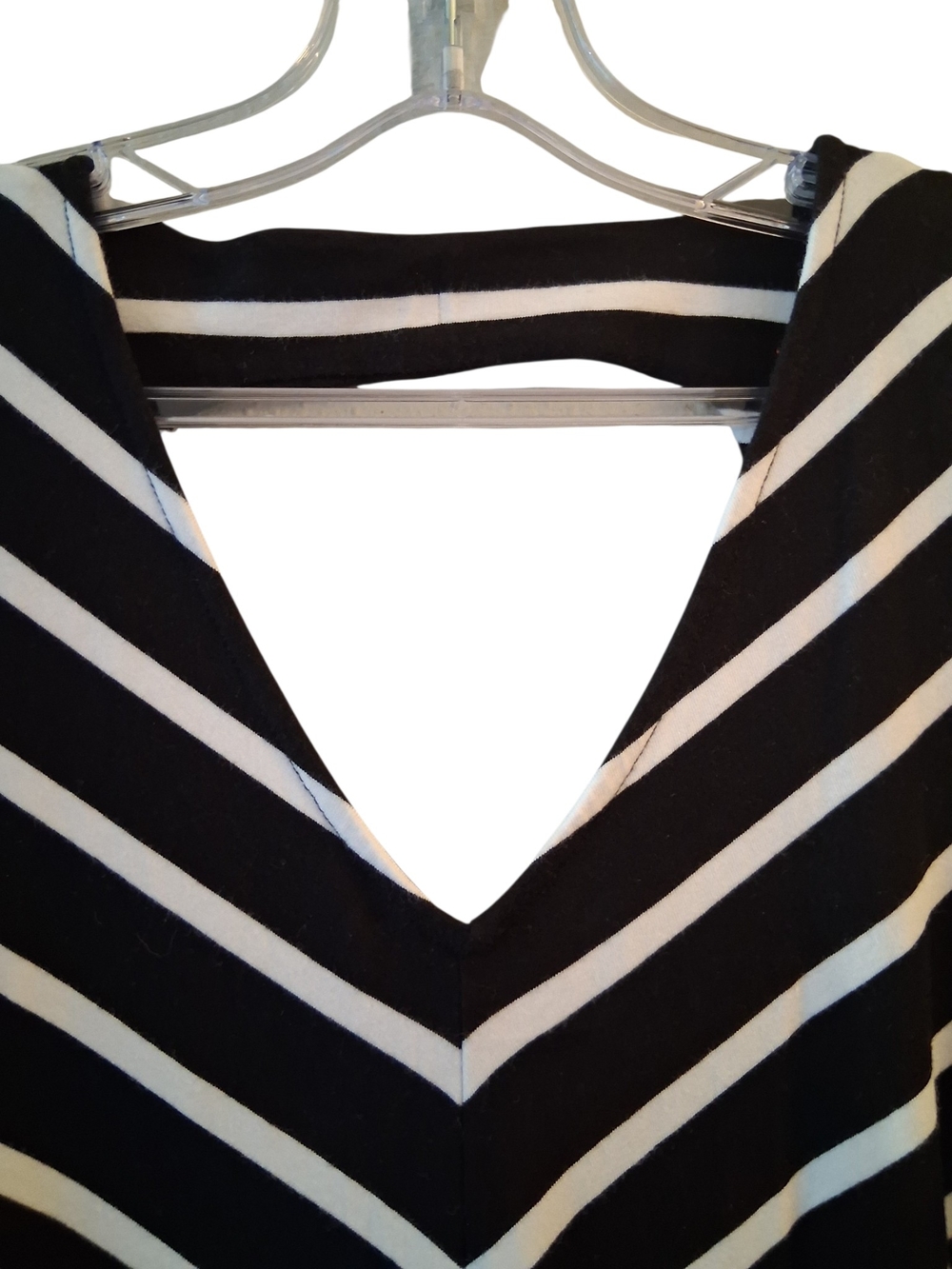 Talbots Black & White V-Neck Striped Maxi Dress Size M Preppy Feminine - Picture 5 of 7